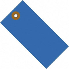 Dupont - 3-1/4" High x 1-5/8" Long, Safety & Facility Blank Tag - Blue Spunbonded Olefin - Industrial Tool & Supply