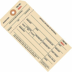 Made in USA - 6-1/4" High x 3-1/8" Long, Inventory, English Safety & Facility Numbered Tag - Manila Cardstock - Industrial Tool & Supply