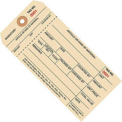 Made in USA - 6-1/4" High x 3-1/8" Long, Inventory, English Safety & Facility Numbered Tag - Manila Cardstock - Industrial Tool & Supply