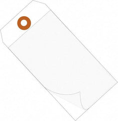 Made in USA - 6-1/4" High x 3-1/8" Long, Safety & Facility Blank Tag - White Vinyl - Industrial Tool & Supply