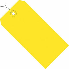 Made in USA - 8" High x 4" Long, Safety & Facility Blank Tag - Yellow Cardstock - Industrial Tool & Supply