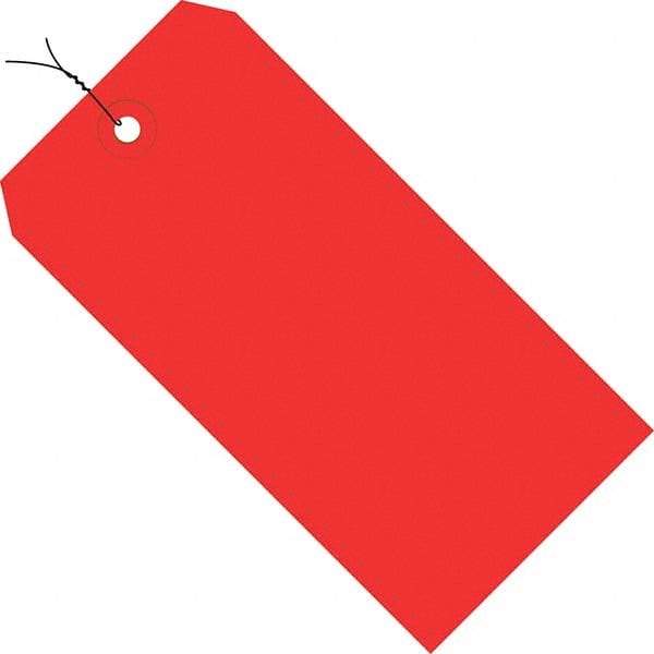 Made in USA - 8" High x 4" Long, Safety & Facility Blank Tag - Red Cardstock - Industrial Tool & Supply