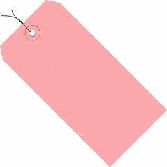 Made in USA - 8" High x 4" Long, Safety & Facility Blank Tag - Pink Cardstock - Industrial Tool & Supply