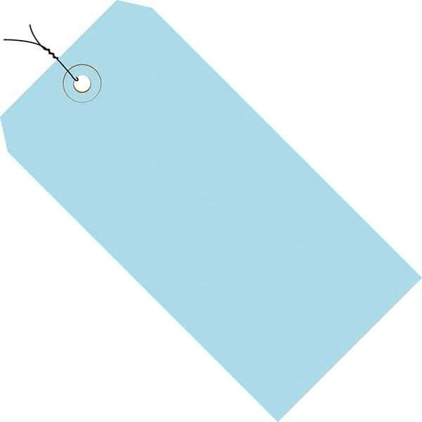 Made in USA - 8" High x 4" Long, Safety & Facility Blank Tag - Light Blue Cardstock - Industrial Tool & Supply