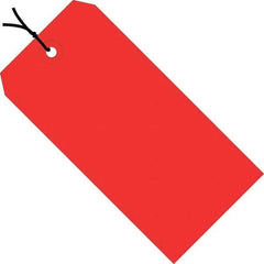 Made in USA - 8" High x 4" Long, Safety & Facility Blank Tag - Red Cardstock - Industrial Tool & Supply