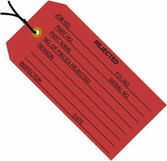 Made in USA - 4-3/4" High x 2-3/8" Long, Safety & Facility Blank Tag - Red Cardstock - Industrial Tool & Supply