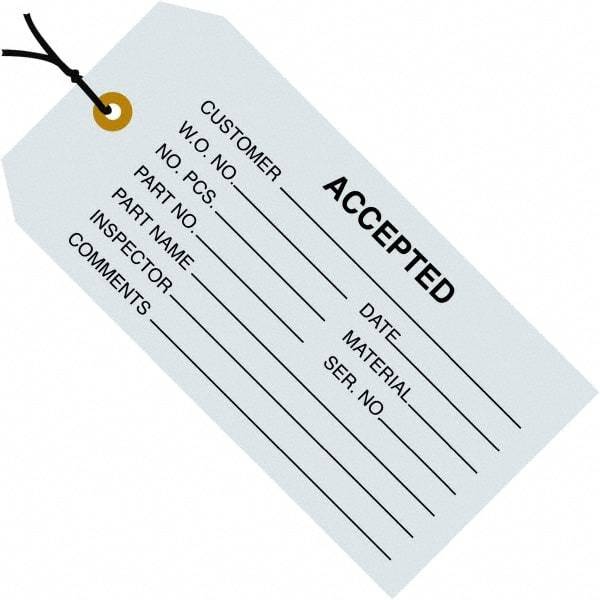 Made in USA - 4-3/4" High x 2-3/8" Long, Safety & Facility Blank Tag - Blue Cardstock - Industrial Tool & Supply