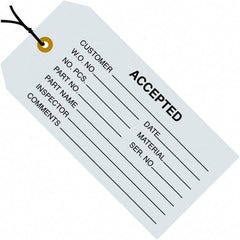 Made in USA - 4-3/4" High x 2-3/8" Long, Safety & Facility Blank Tag - Blue Cardstock - Industrial Tool & Supply
