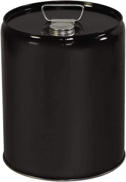 Made in USA - 5 Gal Gray Cylinder Metal Pail - 13-3/8" High - Industrial Tool & Supply