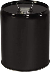 Made in USA - 5 Gal Gray Cylinder Metal Pail - 13-3/8" High - Industrial Tool & Supply