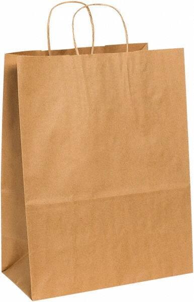 Made in USA - Kraft Grocery Bag - 13 x 7 x 17, Kraft - Industrial Tool & Supply