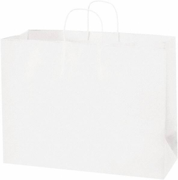 Made in USA - Kraft Grocery Bag - 16 x 6 x 12, White - Industrial Tool & Supply