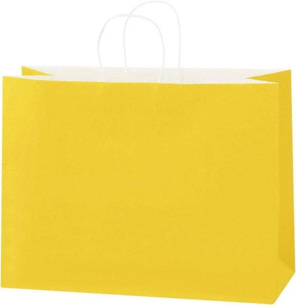 Made in USA - Kraft Grocery Bag - 16 x 6 x 12, Buttercup - Industrial Tool & Supply