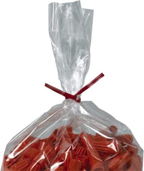 Made in USA - 6" Long, Bag Tie - Red - Industrial Tool & Supply