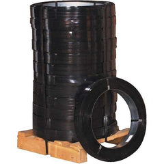 Made in USA - 3,140' Long x 5/8" Wide, Oscillated Coil Steel Strapping - 3,140 Lb Capacity, 0.015" Thick - Industrial Tool & Supply
