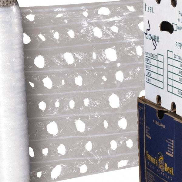 Made in USA - 20" x 3,280' Clear Vented Pallet Wrap - Industrial Tool & Supply