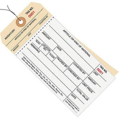Made in USA - 6-1/4" High x 3-1/8" Long, Inventory, English Safety & Facility Numbered Tag - White & Manila Cardstock - Industrial Tool & Supply