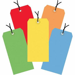 Made in USA - 6-1/4" High x 3-1/8" Long, Safety & Facility Blank Tag - Assorted Color Cardstock - Industrial Tool & Supply
