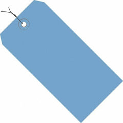 Made in USA - 4-1/4" High x 2-1/8" Long, Safety & Facility Blank Tag - Dark Blue Cardstock - Industrial Tool & Supply