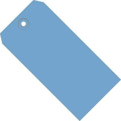Made in USA - 3-3/4" High x 1-7/8" Long, Safety & Facility Blank Tag - Dark Blue Cardstock - Industrial Tool & Supply