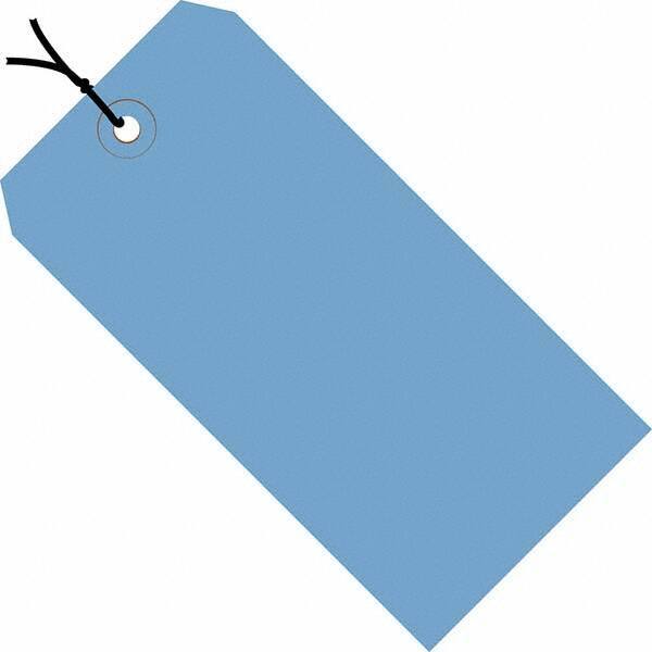 Made in USA - 4-3/4" High x 2-3/8" Long, Safety & Facility Blank Tag - Dark Blue Cardstock - Industrial Tool & Supply
