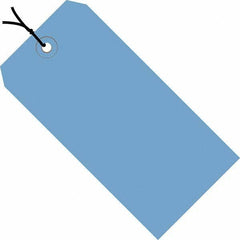 Made in USA - 4-3/4" High x 2-3/8" Long, Safety & Facility Blank Tag - Dark Blue Cardstock - Industrial Tool & Supply