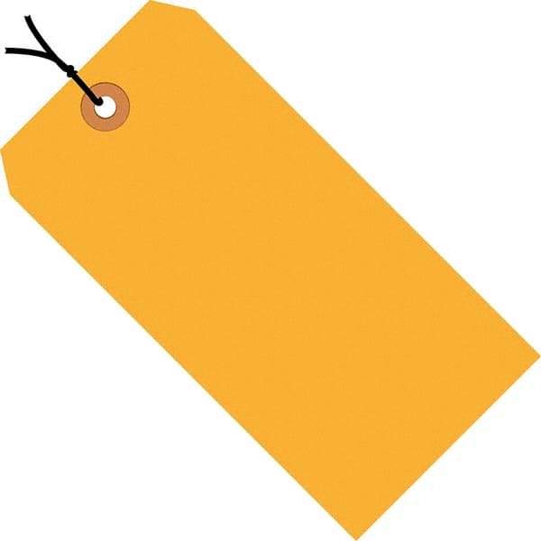 Made in USA - 2-3/4" High x 1-3/8" Long, Safety & Facility Blank Tag - Fluorescent Orange Cardstock - Industrial Tool & Supply