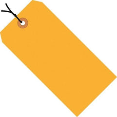 Made in USA - 2-3/4" High x 1-3/8" Long, Safety & Facility Blank Tag - Fluorescent Orange Cardstock - Industrial Tool & Supply