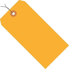 Made in USA - 3-1/4" High x 1-5/8" Long, Safety & Facility Blank Tag - Fluorescent Orange Cardstock - Industrial Tool & Supply