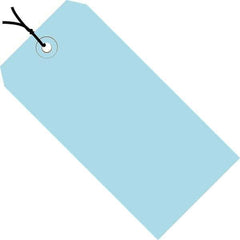 Made in USA - 4-3/4" High x 2-3/8" Long, Safety & Facility Blank Tag - Light Blue Cardstock - Industrial Tool & Supply