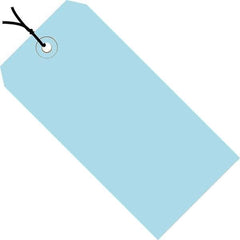 Made in USA - 5-3/4" High x 2-7/8" Long, Safety & Facility Blank Tag - Light Blue Cardstock - Industrial Tool & Supply