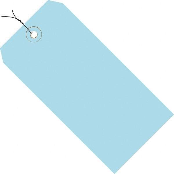 Made in USA - 4-3/4" High x 2-3/8" Long, Safety & Facility Blank Tag - Light Blue Cardstock - Industrial Tool & Supply