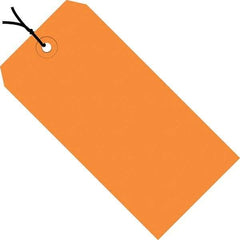 Made in USA - 5-1/4" High x 2-5/8" Long, Safety & Facility Blank Tag - Orange Cardstock - Industrial Tool & Supply