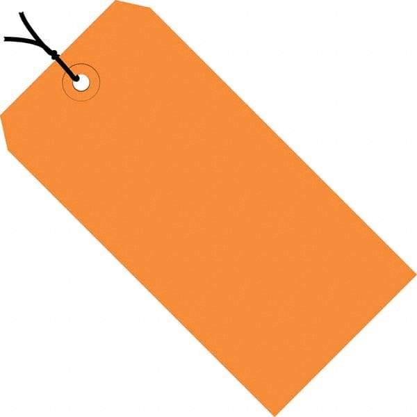 Made in USA - 6-1/4" High x 3-1/8" Long, Safety & Facility Blank Tag - Orange Cardstock - Industrial Tool & Supply