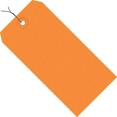 Made in USA - 4-3/4" High x 2-3/8" Long, Safety & Facility Blank Tag - Orange Cardstock - Industrial Tool & Supply