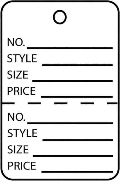 Made in USA - 1-3/4" High x 2-7/8" Long, General Information, English Safety & Facility Retail Tag - White Cardstock - Industrial Tool & Supply
