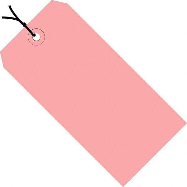 Made in USA - 5-3/4" High x 2-7/8" Long, Safety & Facility Blank Tag - Pink Cardstock - Industrial Tool & Supply
