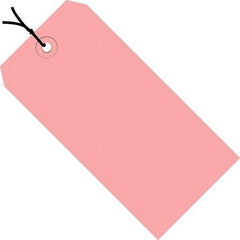 Made in USA - 5-3/4" High x 2-7/8" Long, Safety & Facility Blank Tag - Pink Cardstock - Industrial Tool & Supply