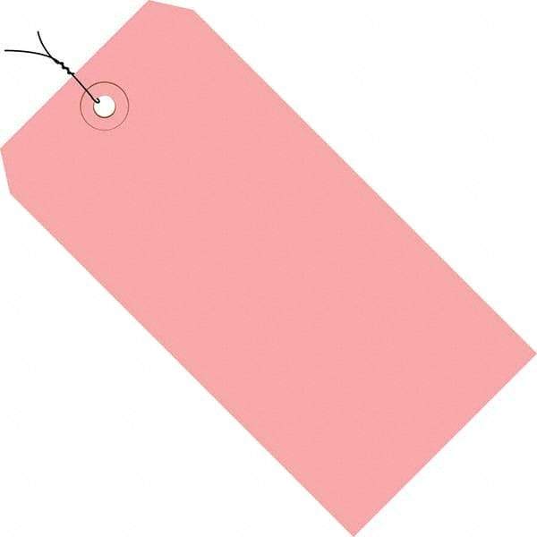 Made in USA - 2-3/4" High x 1-3/8" Long, Safety & Facility Blank Tag - Pink Cardstock - Industrial Tool & Supply