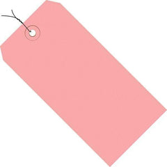 Made in USA - 2-3/4" High x 1-3/8" Long, Safety & Facility Blank Tag - Pink Cardstock - Industrial Tool & Supply