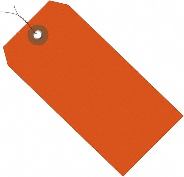 Made in USA - 6-1/4" High x 3-1/8" Long, Safety & Facility Blank Tag - Orange Vinyl - Industrial Tool & Supply