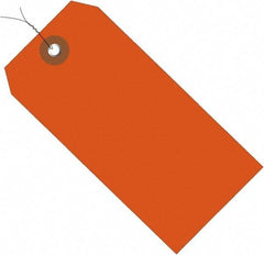 Made in USA - 6-1/4" High x 3-1/8" Long, Safety & Facility Blank Tag - Orange Vinyl - Industrial Tool & Supply