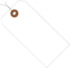 Made in USA - 6-1/4" High x 3-1/8" Long, Safety & Facility Blank Tag - White Vinyl - Industrial Tool & Supply
