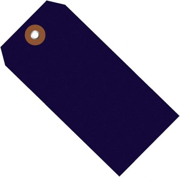 Made in USA - 6-1/4" High x 3-1/8" Long, Safety & Facility Blank Tag - Blue Vinyl - Industrial Tool & Supply