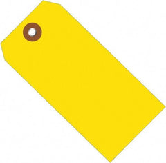 Made in USA - 6-1/4" High x 3-1/8" Long, Safety & Facility Blank Tag - Yellow Vinyl - Industrial Tool & Supply