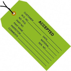 Made in USA - 4-3/4" High x 2-3/8" Long, Safety & Facility Blank Tag - Green Cardstock - Industrial Tool & Supply