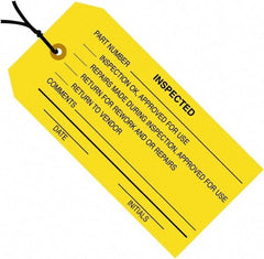 Made in USA - 4-3/4" High x 2-3/8" Long, Safety & Facility Blank Tag - Yellow Cardstock - Industrial Tool & Supply