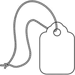 Made in USA - 1-3/32" High x 1-3/4" Long, Safety & Facility Blank Tag - White Cardstock - Industrial Tool & Supply