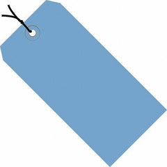 Made in USA - 8" High x 4" Long, Safety & Facility Blank Tag - Dark Blue Cardstock - Industrial Tool & Supply
