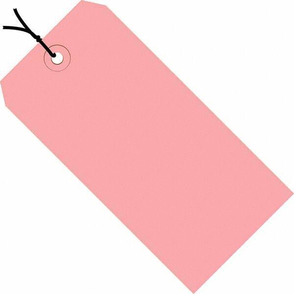 Made in USA - 8" High x 4" Long, Safety & Facility Blank Tag - Pink Cardstock - Industrial Tool & Supply